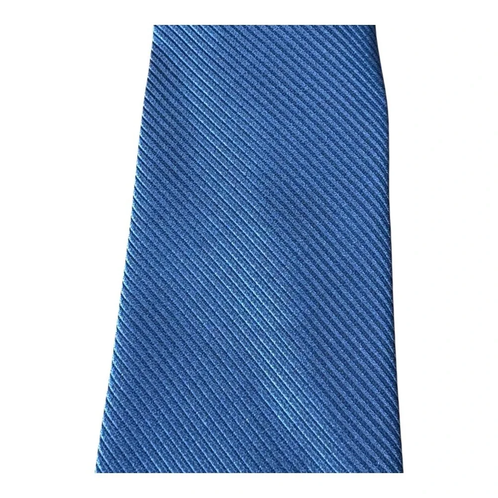 Calvin Klein Necktie Mens Blue‎ Ribbed Silk Blend Business Classic Formal NWT